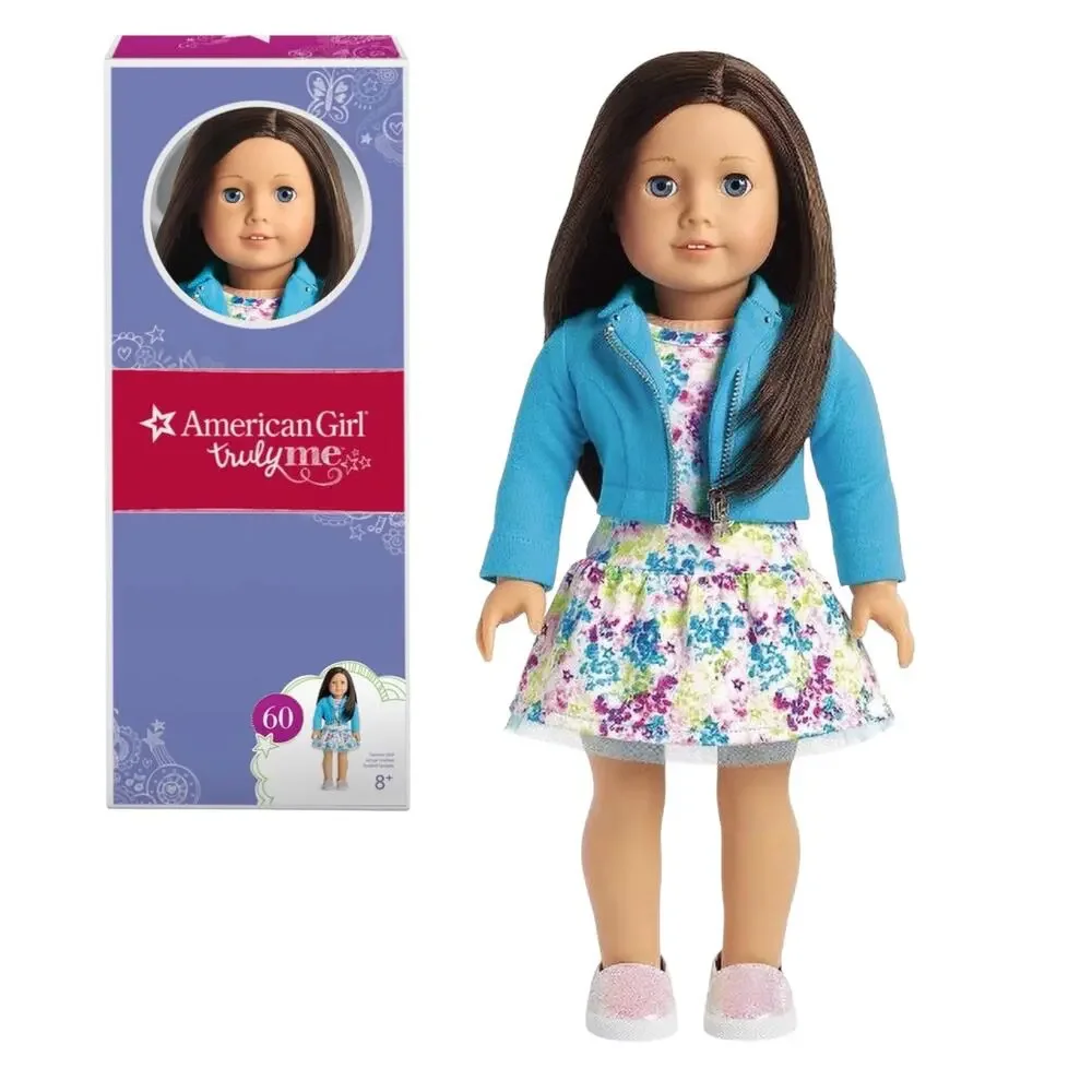 American Girl Doll 60 TM Meet Outfit Dress Jacket Shoes Black Hair Blue Eyes Box